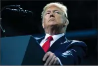  ?? The Associated Press ?? CAMPAIGN RALLY: President Donald Trump speaks during a campaign rally Wednesday at Kellogg Arena in Battle Creek, Mich.