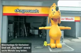  ??  ?? Waschanlag­e für Vierbeiner: Shell will „Dog Wash“vorerst sechs Monate lang testen.