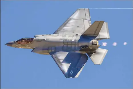  ?? PHOTO COURTESY OF GEOFFREY ARNWINE ?? Navy F-35C Airshow Team, Rough Raiders Squadron (VFA) 125 from Naval Air Station Lemoore, will be among the features in next month’s Los Angeles County Air Show “Aerospace Valley USA” at Gen. William J. Fox Field in Lancaster.