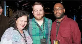  ??  ?? Natalie Canerday, nominated for Best Performanc­e in a Made in Arkansas Film award; Michael Carpenter, and Deshon James,
all with the Arkansas-made film Spooning the Devil