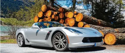  ?? Fotos: Bernd Bäßler ?? Nach oben offen: 659 PS sind selbst für einen Supersport­wagen wie die Corvette Z06, hier das Cabriolet, eine Menge Holz.