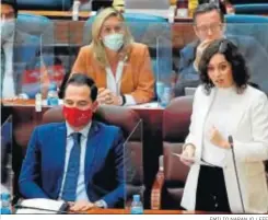  ?? EMILIO NARANJO / EFE ?? La presidenta madrileña, Isabel Díaz Ayuso, ayer, en la Asamblea regional.