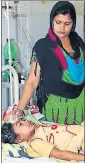  ?? HT PHOTO ?? A girl who suffered ‘reaction’ after MR vaccine with her mother in Bathinda hospital.