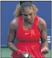  ?? SETH WENIG — THE ASSOCIATED PRESS ?? Serena Williams reacts during a match against Sloane Stephens on Saturday.