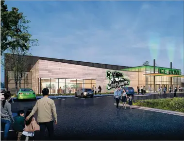  ?? COURTESY RENDERING ?? The Savannah Ghost Pirates plan to build a 90,000-square-foot training facility and public sports complex in Port Wentworth. The facility will include two regulation-size ice rinks, a sports bar and grill, a pro shop and other amenities.