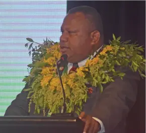  ?? Photo: Nicolette Chambers ?? Minister for Defence, National Security and Foreign Affairs Inia Seruiratu at the opening of the 2019 Pacific Early Childhood Developmen­t Forum at the Sheraton Fiji Resort in Nadi on October 23, 2019.