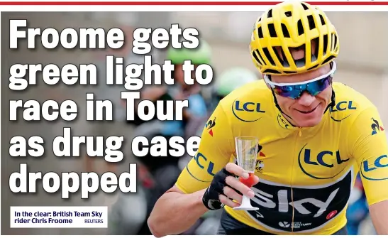  ?? REUTERS ?? In the clear: British Team Sky rider Chris Froome