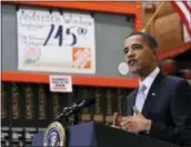  ?? SUSAN WALSH — THE ASSOCIATED PRESS FILE ?? In this file photo, President Barack Obama speaks during a visit to Home Depot in Alexandria, Va.