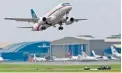  ??  ?? In the air: The Russian jet takes off for the demonstrat­ion flight from Halim Perdanakus­uma airport, east of Jakarta.