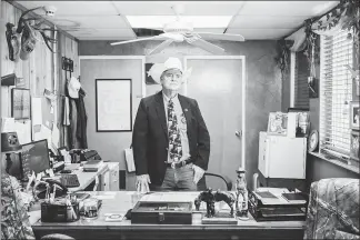  ??  ?? Sheriff Billy Rowles stands at his desk in Newton City Hall, in Newton, Texas. Rowles was the sheriff of Jasper County when Byrd was killed, and made the decision to call the FBI.