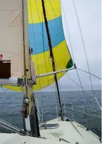  ??  ?? LEFT: Hoisting the spinnaker for an exhilarati­ng run past Worm’s Head