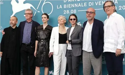  ?? Photograph: Vittorio Zunino Celotto/Getty Images ?? This year’s jury, from left to right: Shinya Tsukamoto, Piers Handling, Stacy Martin, Mary Harron, Lucrecia Martel, Paolo Virzì and Rodrigo Prieto.