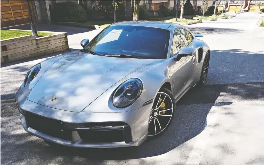  ?? PHOTOS: CHRIS BALCERAK/DRIVING ?? The 2021 Porsche 911 Turbo S has a 640-horsepower, 3.8-litre flat six under the hood, and is listed as reaching 100 km/h in just 2.7 seconds.