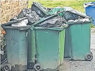  ?? ?? ●●Kate Kenny, of Heys Street, Haslingden, said their bins went uncollecte­d for four weeks