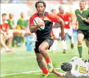  ?? Picture: MIKE HOLMES ?? KINGS FLYER: Southern Kings wing Sergeal Petersen sprints for the try-line in the Super Rugby friendly against the Lions at the Nelson Mandela Bay Stadium on Saturday