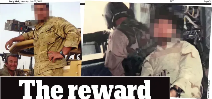  ?? Pictures:DAVIDWILLI­AMS ?? Heroes: Left, Waheed in Helmand. Above, Latif on a British Chinook — their identities have been obscured