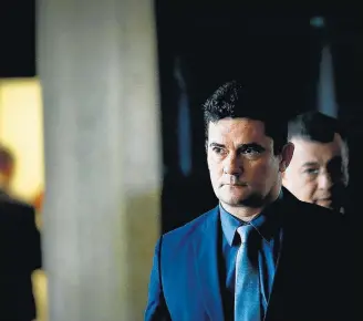  ?? DIDA SAMPAIO/ESTADÃO ?? Ministro. Sérgio Moro após participar de reunião no CCBB, sede do governo de transição