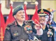  ?? PTI ?? Chief of the Army Staff General Bipin Rawat at Officers Training Academy in Chennai on Monday.