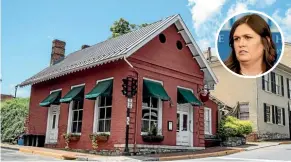  ?? AP ?? The Red Hen Restaurant in downtown Lexington, Virginia, which White House press secretary Sarah Huckabee Sanders, inset, said she was asked to leave.