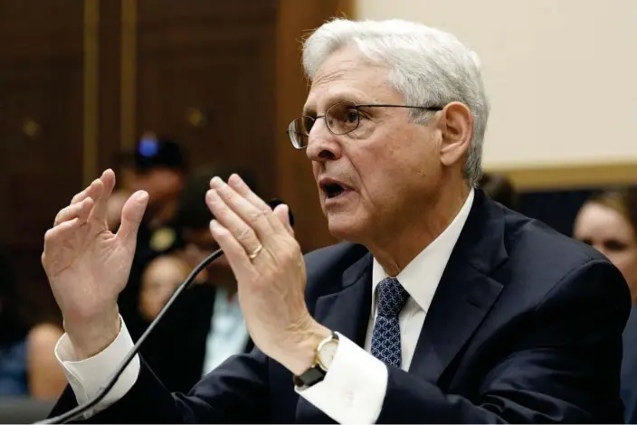  ?? Photograph: Gripas Yuri/Abaca/Shuttersto­ck ?? Merrick Garland: ‘Our job is to pursue justice, without fear or favor. Our job is not to do what is politicall­y convenient.’