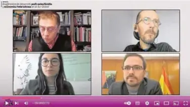  ?? // ABC ?? Monedero, Echenique, Petersen y Garzón, en el seminario ‘postextrac­tivista’