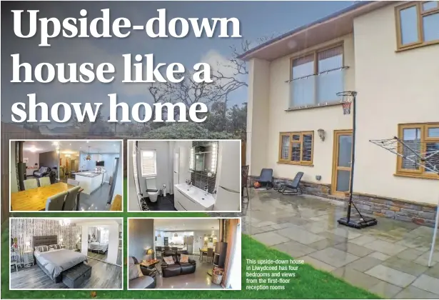  ??  ?? This upside-down house in Llwydcoed has four bedrooms and views from the first-floor reception rooms