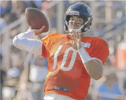  ?? AP ?? “The really great teams are good at the little things,” QB Mitch Trubisky said. “And that’s what we’re trying to focus on.”