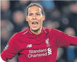  ??  ?? The Reds’ defensive rock, Virgil van Dijk