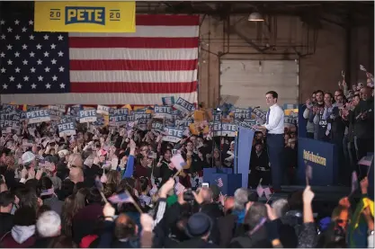  ?? SCOTT OLSON — GETTY IMAGES ?? Mayor Pete Buttigieg announces that he will seek the Democratic nomination for president at a rally in South Bend, Indiana, in April 2019.