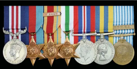  ??  ?? Tpr Bomber’s medals