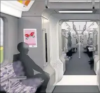  ??  ?? WIFI AND WHEELCHAIR SPACE: Inside the designs for the new Crossrail train