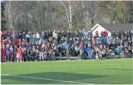  ??  ?? 1200: Skarphedin hadde 1200 tilskuere innenfor gjerdene på Sandvoll, og det var klubben veldig fornøyd med.