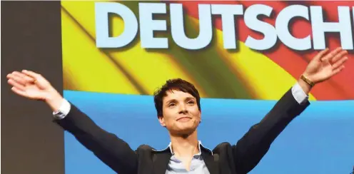  ?? Foto: dpa/Swen Pförtner ?? AfD-Vorsitzend­e Frauke Petry