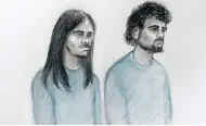  ?? ELIZABETH COOK/PA VIA THE ASSOCIATED PRESS ?? Naa’imur Zakariyah Rahman, left, shown in a courtroom sketch from last December, was convicted on Wednesday.