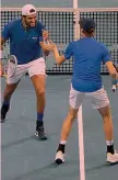  ?? LAPRESSE ?? Affiatati Matteo Berrettini e Jannik Sinner in doppio