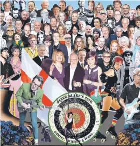  ??  ?? En 2012 Peter Blake, famoso por su portada del Sgt Pepper’s de The Beatles, recreó esa carátula con diversas figuras británicas.