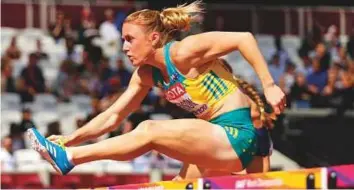  ?? AP file ?? ■ Australia’s Sally Pearson claimed a second 100-metre hurdles world title in London last year after coming back from injury.