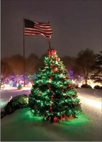  ?? PETE BANNAN - MEDIANEWS GROUP ?? The American flag flies over Delaware County’s Festival of Lights.