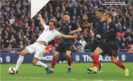  ??  ?? Decisive...Harry Kane scores England’s winner against Croatia