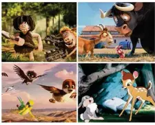  ??  ?? Parmi les films à l’affiche : Cro Man, Ferdinand, Le voyage de Ricky, et Bambi.