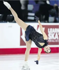  ?? DARRYL DYCK/THE CANADIAN PRESS ?? Kaetlyn Osmond says she’s determined to give it her all in the long program as she attempts to reclaim her Canadian senior women’s skating crown in Vancouver on Saturday.