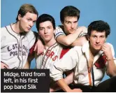  ??  ?? Midge, third from left, in his first pop band Slik