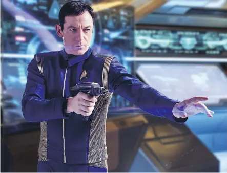  ?? JAMES DIMMOCK/CBS ?? Jason Isaacs stars as Captain Gabriel Lorca in Star Trek: Discovery, which airs on Space in Canada and streams on CraveTV. CBS is expanding into Canada with a 260,000-square-foot site in Mississaug­a, Ont., to serve as its base in a burgeoning hub of film and TV production.