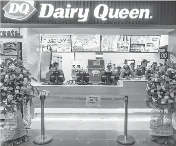  ??  ?? Owned by American business magnate Warren Buffet, DQ is one of the few pioneers in the world’s food franchisin­g business operating for 78 years now. EHDA M. DAGOOC