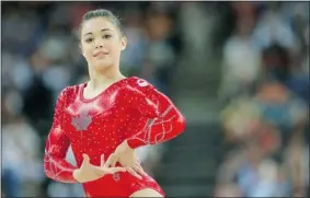  ?? Getty Images ?? Victoria Moors competes in the floor exercise as part of the artistic gymnastics women’s
team final. The Canadian team finished fifth overall, its best ever finish in the sport.