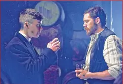  ??  ?? Cillian Murphy, left, is joined by Tom Hardy in the cast of period gangster drama Peaky Blinders on Thursday at 9pm