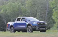  ?? MARC GRASSO — BOSTON HERALD ?? The 2020 Ford Ranger has reintroduc­ed itself to the light truck market in a big way, with the same 2.3L EcoBoost four-cylinder engine as found in the Mustang, plus a smooth 10-speed transmissi­on that makes doing all your chores a dream.