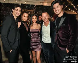  ??  ?? Noah Centineo, Jim Nelson, Ross Butler and guests.