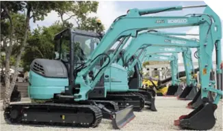  ??  ?? bauma CONEXPO AFRICA in March provided Bell an opportunit­y to introduce the Kobelco range of mini-excavators to customers in the mining and constructi­on industries.