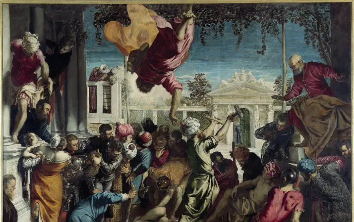  ?? ?? Exploit
Il miracolo dello Schiavo è la tela che consacrò il giovane Tintoretto fra i grandi del Rinascimen­to